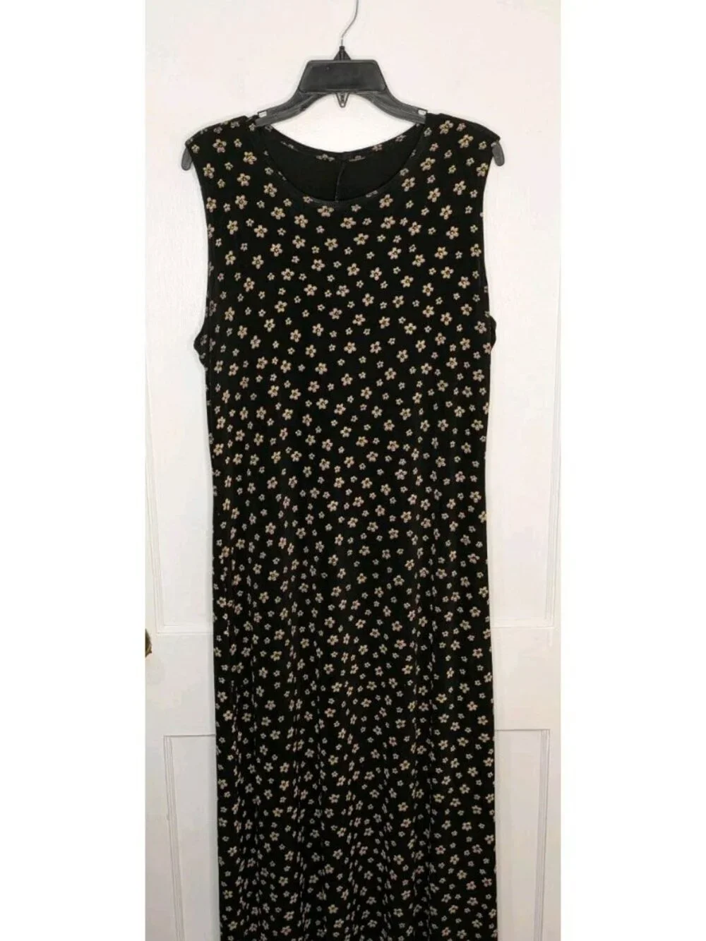 Dressbarn Vintage 90s Y2K Maxi Floral Slinky Stretchy Dress Size Large